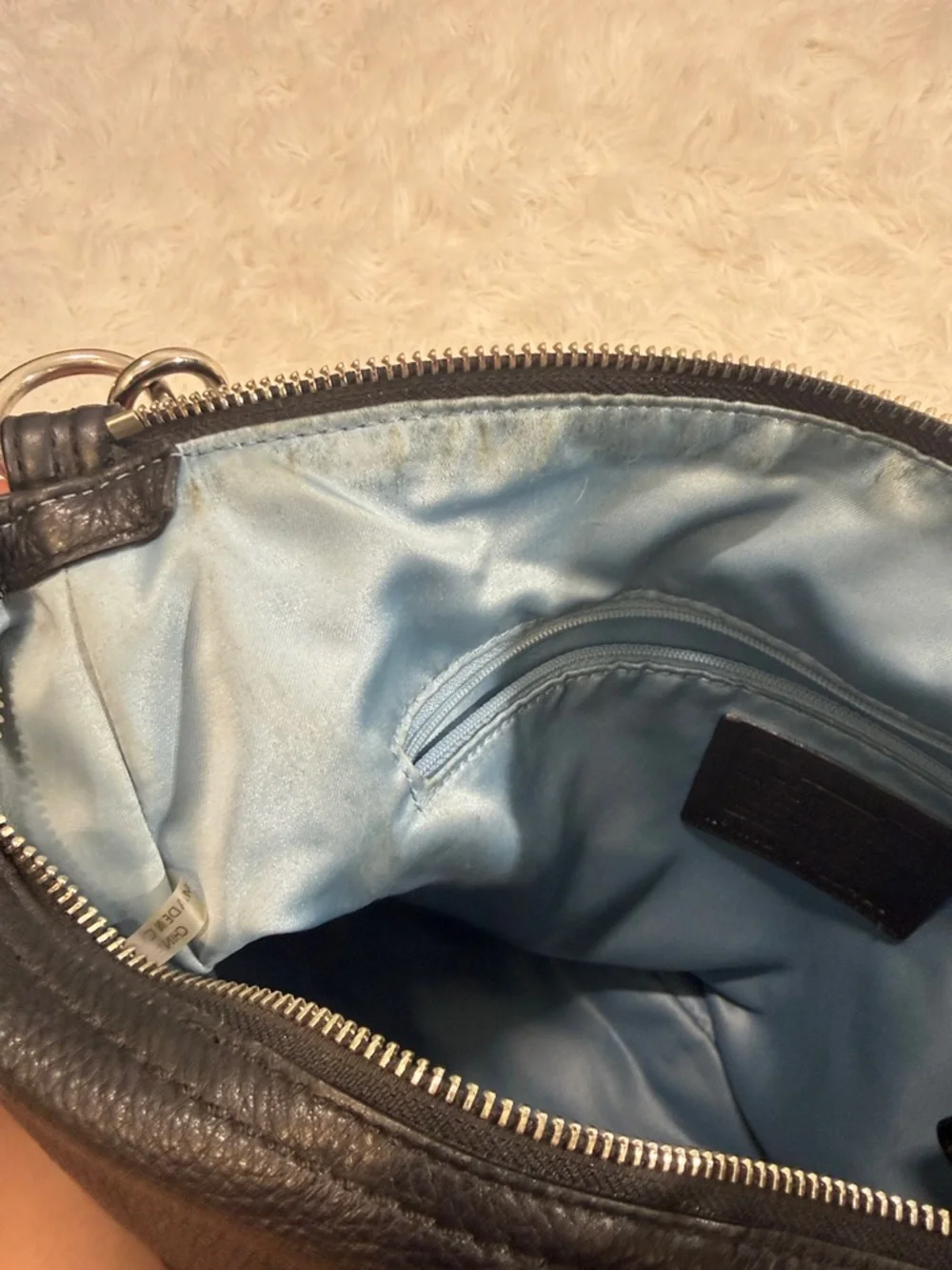 COACH Poppy Avery Pebbled Black Leather Boho Shoulder Bag - Picture 10 of 16